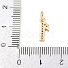 Brass Micro Pave Clear Cubic Zirconia Charms KK-G544-04G-4