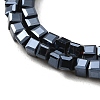 Cube Shaped Black Plated Crystal Glass Beads Strands EGLA-F013-J01-4