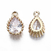 Brass Clear Cubic Zirconia Charms X-KK-S359-129-B01-RS-2