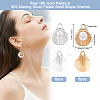 12Pcs 2 Colors Brass with Glass Pearl Pendants KK-BBC0024-92-2