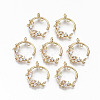 Brass Micro Pave Cubic Zirconia Pendants X-KK-S359-053-RS-1