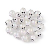 UV Plating Rainbow Iridescent Acrylic Enamel Beads OACR-I003-17A-4