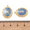 304 Stainless Steel Micro Pave Blue Cubic Zirconia Pendants STAS-F360-20G-01-3