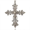 Tibetan Style Alloy Rhinestone Gothic Cross Big Pendants RB-J144-28AS-2