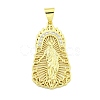 Rack Plating Brass Micro Pave Clear Cubic Zirconia Pendants KK-B091-21G-01-1