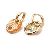 Oval Golden Brass Dangle Hoop Earrings EJEW-L268-007G-06-2
