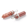 Natural Red Line Jasper Pointed Pendants G-M378-01P-A34-3