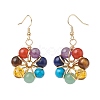 Natural & Synthetic Mixed Gemstones Flower Dangle Earrings and Pendant Necklace SJEW-JS01259-7