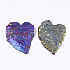 Electroplated Natural Dragon Blood Jasper Pendants G-S329-028-2