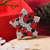 Christmas Theme Zinc Alloy Rhinestone Brooches for Backpack Clothes LK8386-2-1