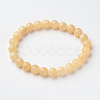 Natural Jade Round Bead Stretch Bracelets BJEW-L593-A05-1