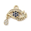 Brass Micro Pave Clear Cubic Zirconia Pendants KK-M275-47G-1