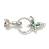 Brass Micro Pave Cubic Zirconia Fold Over Clasps KK-K389-025P-1