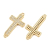 Brass Micro Pave Clear Cubic Zirconia Connector Charms CU-CBADC6C-07G-2