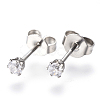 Gifts for Boyfriend Valentines Day Cubic Zirconia Ear Studs X-EJEW-H072-01-1