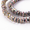 Electroplated Natural Lava Rock Beads Strands X-G-T114-73E-3