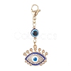 Evil Eye Alloy Enamel with Rhinestone Pendant Decoration HJEW-JM01040-04-1