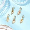 Leaf 304 Stainless Steel & Natural Tourmaline Pendant Decorations HJEW-JM03906-02-1