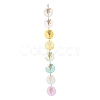 Flat Round Natural Capiz Shell Hanging Suncatchers HJEW-JM04659-2
