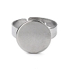 Non-Tarnish Adjustable 304 Stainless Steel Finger Rings Components STAS-F149-21P-E-2