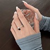 S925 Sterling Silver Open Cuff Ring for Women RJEW-M164-03-2