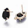 Brass Stud Earring Findings KK-S365-005-B01-2