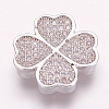 Brass Micro Pave Cubic Zirconia Beads ZIRC-E119-81-2