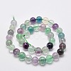 Natural Fluorite Beads Strands G-E112-6mm-18-2