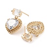 Brass with Glass Dangle Stud Earrings EJEW-Q800-13KCG-2
