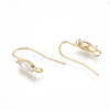 Brass Earring Hooks X-ZIRC-Q019-006G-2