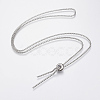 Tarnish Resistant 304 Stainless Steel Box Chain Necklace Making MAK-K011-01P-1