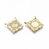 Brass Micro Pave Clear Cubic Zirconia Pendant Link ZIRC-S067-136-NF-2