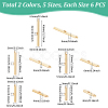 60Pcs 10 Style 304 Stainless Steel Slide On End Clasp Tubes STAS-UN0035-27-3