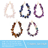 CHGCRAFT 1 Set 5 Styles Teardrop Mixed Stone Chip Big Pendants FIND-CA0006-99-2