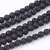 Natural Lava Rock Stone Bead Strands X-G-R193-18-4mm-1