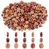 300Pcs 3 Styles Printed Natural Wood Beads WOOD-ME0001-12-1