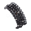 4Pcs 4 Style Natural Black Onyx & Lava Rock Beaded Stretch Bracelets Set BJEW-JB09672-3