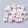 Large Hole Colorful Acrylic Letter European Beads SACR-Q104-02-1