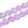 Electroplate Transparent Glass Beads Strands EGLA-N055-01B-1