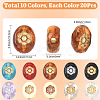 200Pcs 10 Colors Opaque & Transparent Acrylic Metal Enlaced Beads OACR-SC0002-69-2