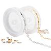 2 Colors 2m Brass Handmade Flat Round Link Chains DIY-CA0002-01-1