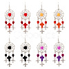 Resin & Synthetic Turquoise Dangle Earrings EJEW-TAC00014-2