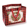 Christmas Theme Tartan Non-woven Fabric Gift Tote Bags with Handle LS-ABAG-G017-01D-3