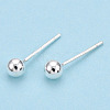 925 Sterling Silver Round Ball Stud Earrings STER-T005-01E-2