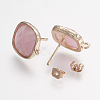 Brass Micro Pave Cubic Zirconia Stud Earring Findings ZIRC-G123-02E-B-2