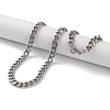 304 Stainless Steel Cuban Link Chain Necklaces for Men NJEW-B117-01G-P-2