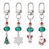 Christmas Series Alloy Enamel & Glass Beads Pendant Decoration HJEW-TA00349-2