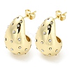 Real 18K Gold Plated Brass Micro Pave Cubic Zirconia Stud Earrings EJEW-I300-12B-1