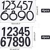SUPERFINDING 8 Sheets 2 Style PET Sticker Reflective Self Adhesive Vinyl Waterproof 0-9 Number DIY Decorations for Mailbox DIY-FH0002-78-4