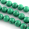 Synthetical Turquoise Gemstone Round Bead Strands TURQ-R035-6mm-02-1